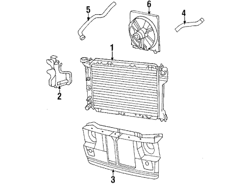 1986 Dodge Charger Radiator & Components, Cooling Fan Diagram