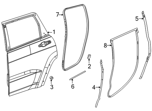 2025 Jeep Wagoneer L Door & Components Diagram