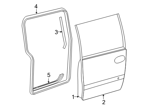 2002 Dodge Grand Caravan Side Loading Door - Door & Components Diagram