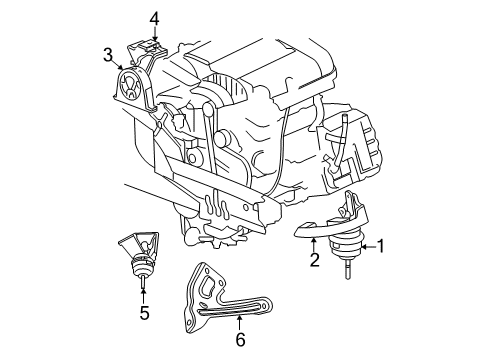 2007 Chrysler Pacifica Engine & Trans Mounting Diagram 3 - Thumbnail