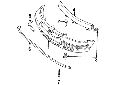 1997 Chrysler Cirrus Front Bumper Diagram