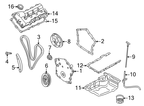2002 Chrysler Sebring Engine Parts & Mounts, Timing, Lubrication System Diagram 6 - Thumbnail