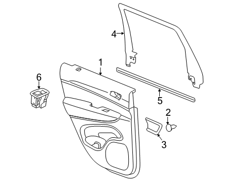 2017 Dodge Durango Interior Trim - Rear Door Diagram