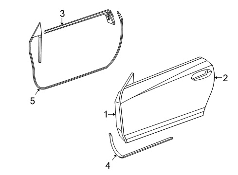 2004 Chrysler Crossfire Door & Components Diagram