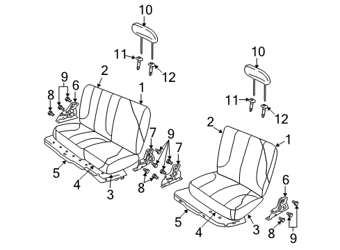 2007 Dodge Ram 1500 Rear Seat Components Diagram 3 - Thumbnail