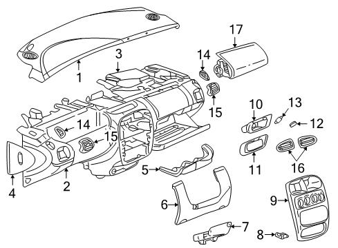 2000 Dodge Neon Instrument Panel Diagram