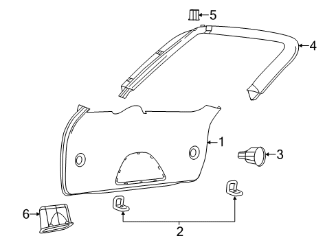 2019 Jeep Grand Cherokee Interior Trim - Lift Gate Diagram