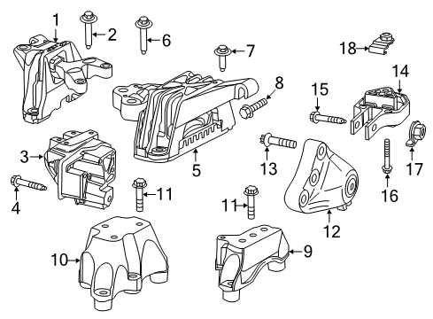 2013 Dodge Dart Engine & Trans Mounting Diagram 1 - Thumbnail