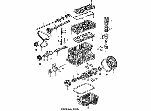 1986 Jeep Cherokee Engine Parts & Mounts, Timing, Lubrication System Diagram 1 - Thumbnail