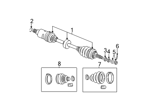 2001 Dodge Neon Drive Axles - Front Diagram