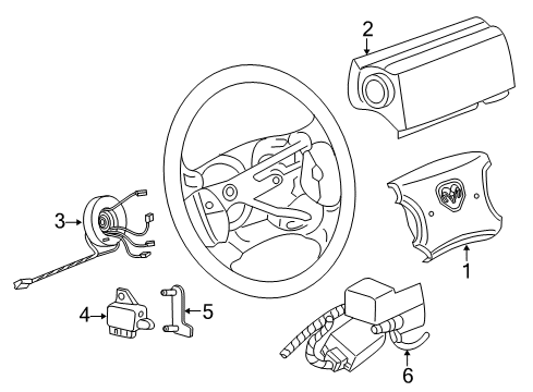 2000 Dodge Dakota Air Bag Components Diagram