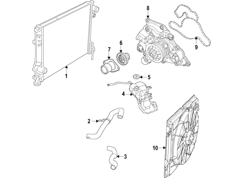 2023 Jeep Wrangler Cooling System, Radiator, Water Pump, Cooling Fan Diagram 8 - Thumbnail