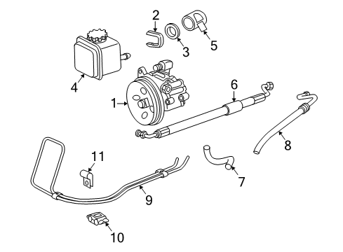 2004 Chrysler Crossfire P/S Pump & Hoses, Steering Gear & Linkage Diagram 3 - Thumbnail