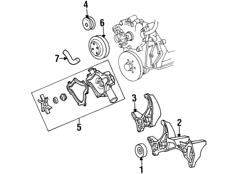 1994 Dodge Ram 2500 Belts & Pulleys Diagram