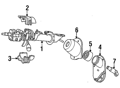 1994 Chrysler LeBaron Steering Column & Wheel, Shroud, Switches & Levers Diagram 4 - Thumbnail