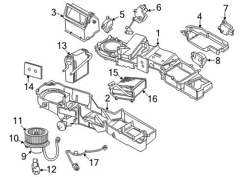 2006 Dodge Ram 1500 A/C Evaporator & Heater Components Diagram
