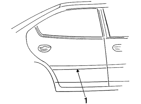 1997 Dodge Neon Exterior Trim - Rear Door Diagram