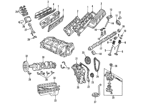 2000 Dodge Dakota Engine Parts & Mounts, Timing, Lubrication System Diagram 4 - Thumbnail