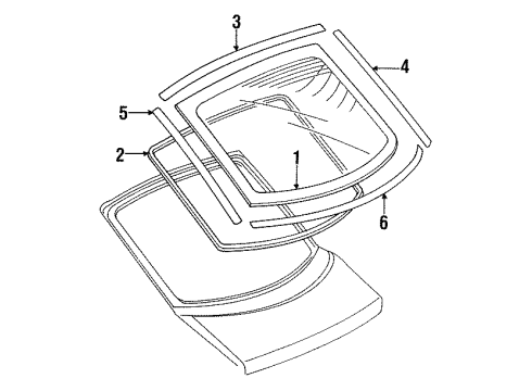 1994 Dodge Stealth Lift Gate & Hardware, Spoiler Diagram