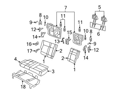 2008 Jeep Compass Rear Seat Components Diagram