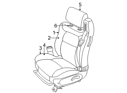 2003 Chrysler Sebring Front Seat Components Diagram 1 - Thumbnail
