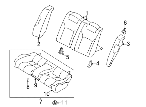 2001 Chrysler Sebring Rear Seat Components Diagram 2 - Thumbnail