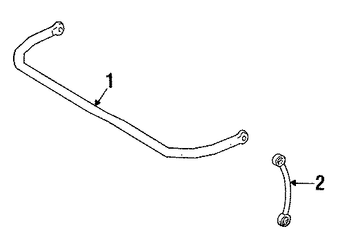 1990 Jeep Wrangler Stabilizer Bar & Components - Front Diagram