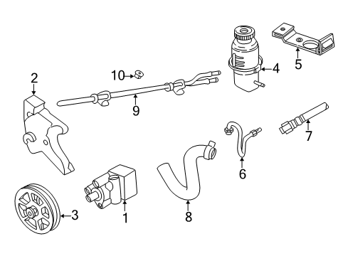 2002 Dodge Intrepid P/S Pump & Hoses, Steering Gear & Linkage Diagram 3 - Thumbnail