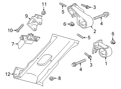 2000 Dodge Dakota Engine & Trans Mounting Diagram 1 - Thumbnail