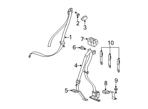 2007 Dodge Dakota Seat Belt Diagram 4 - Thumbnail
