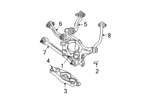 2010 Dodge Charger Rear Suspension Components, Lower Control Arm, Stabilizer Bar Diagram