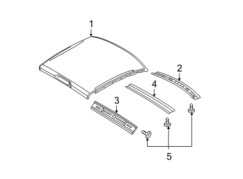 2008 Dodge Ram 1500 Roof & Components Diagram 2 - Thumbnail