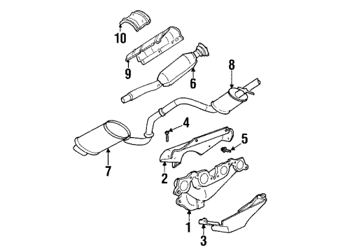 2000 Chrysler Cirrus Exhaust Components, Exhaust Manifold Diagram 1 - Thumbnail