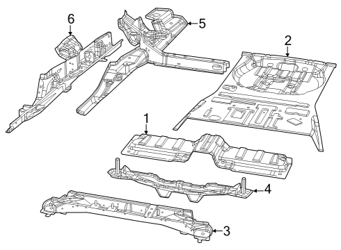 2025 Jeep Grand Cherokee Rear Floor & Rails Diagram