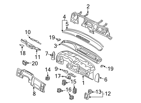 2002 Dodge Dakota Instrument Panel Diagram