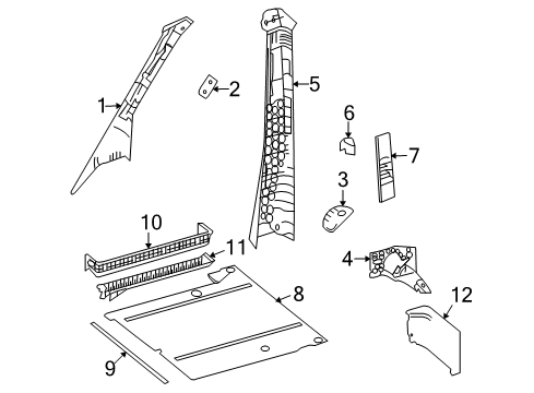 2007 Dodge Sprinter 3500 Interior Trim - Pillars, Rocker & Floor Diagram 1 - Thumbnail