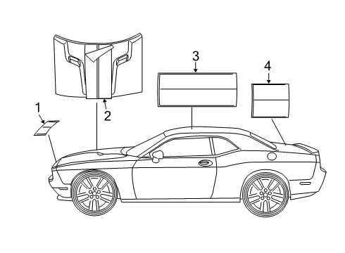 2023 Dodge Challenger Stripe Tape Diagram