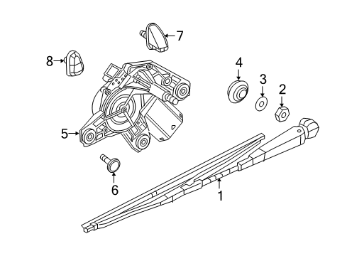 2018 Ram ProMaster City Rear Wiper Components Diagram