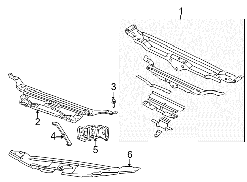 1999 Chrysler 300M Radiator Support Diagram
