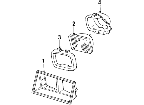 1988 Chrysler New Yorker Headlamps Diagram 1 - Thumbnail