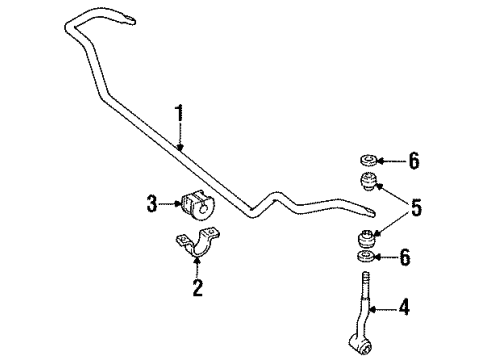 1995 Jeep Grand Cherokee Stabilizer Bar & Components - Front Diagram