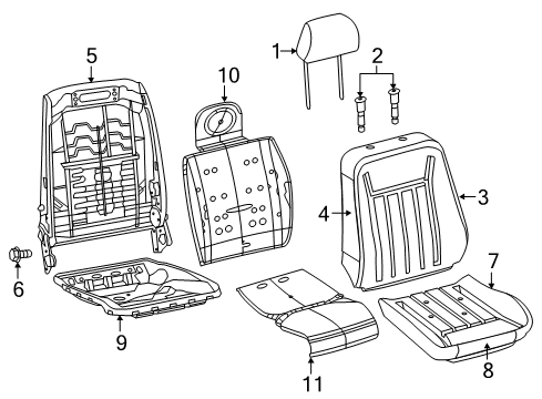2011 Chrysler 300 Front Seat Components Diagram