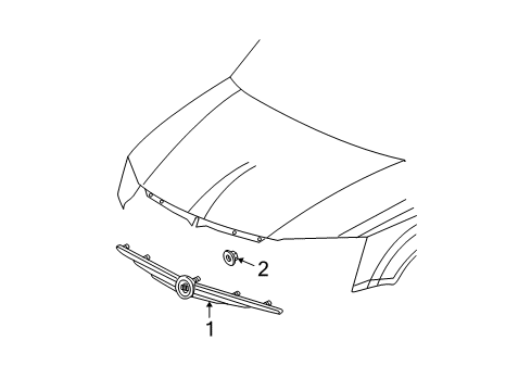 2009 Chrysler Town & Country Exterior Trim - Hood Diagram