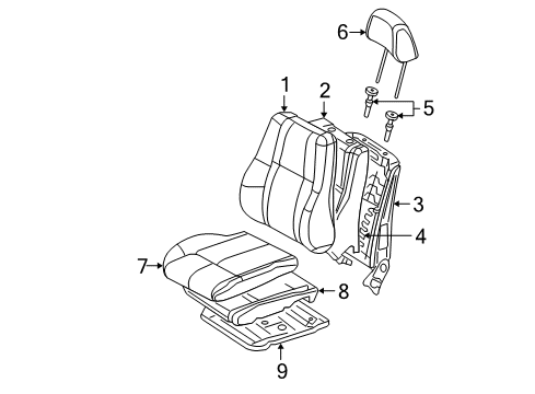 2009 Jeep Grand Cherokee Front Seat Components Diagram