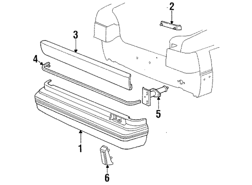 1991 Chrysler LeBaron Rear Bumper Diagram 2 - Thumbnail