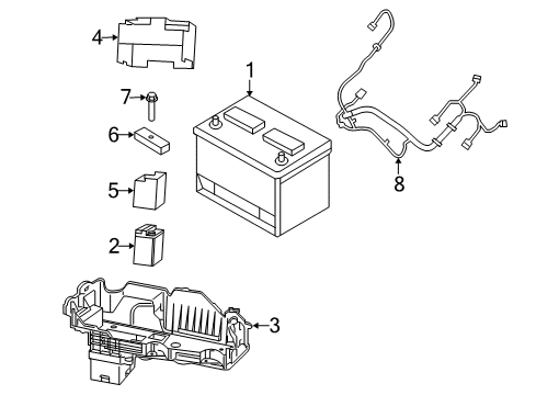 2025 Jeep Wrangler Battery, Cooling System, Hybrid Components Diagram