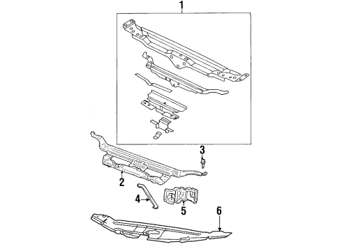 1999 Chrysler LHS Radiator Support Diagram