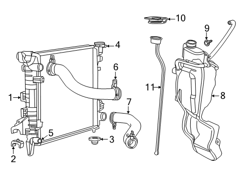 2017 Ram 3500 Radiator & Components Diagram 1 - Thumbnail