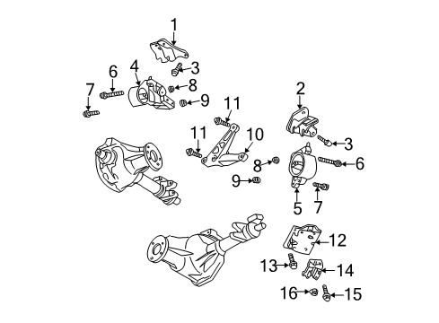 2000 Dodge Dakota Engine & Trans Mounting Diagram 5 - Thumbnail