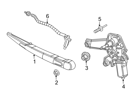 2019 Jeep Renegade Lift Gate - Wiper & Washer Components Diagram